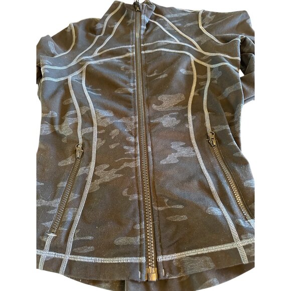 Lululemon Define Jacket Black Camo Womens Size 8 Full-Zip Activewear Lightweight - Picture 2 of 8